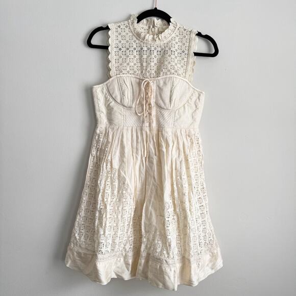 Ulla Johnson Sabrina Crochet Silk Mini Dress Size 2 / Small - Picture 3 of 8